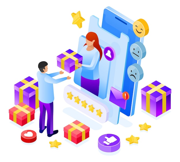 Ilustración isométrica de CRM