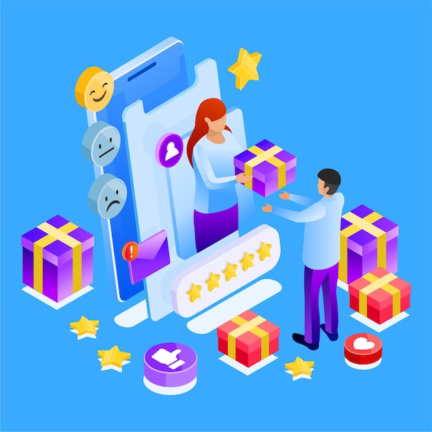 Ilustración isométrica de CRM