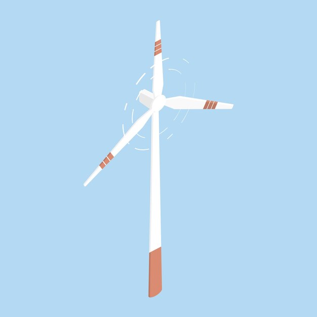 Ilustración isométrica de energía eólica de energía alternativa de molino de viento