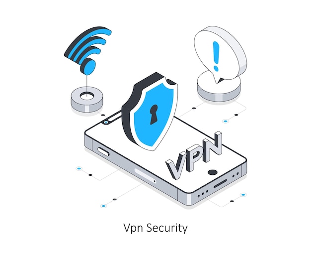 Ilustración isométrica de las existencias de seguridad de Vpn Ilustración de las poblaciones de archivo EPS