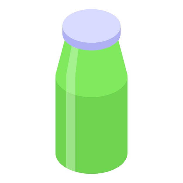 Ilustración isométrica de frasco verde con tapa cerrada