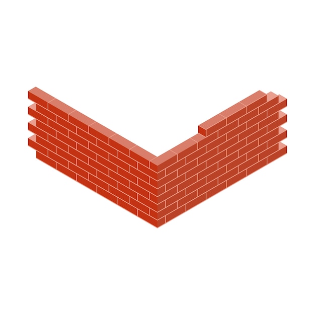 Una ilustración isométrica de una pared de ladrillo rojo