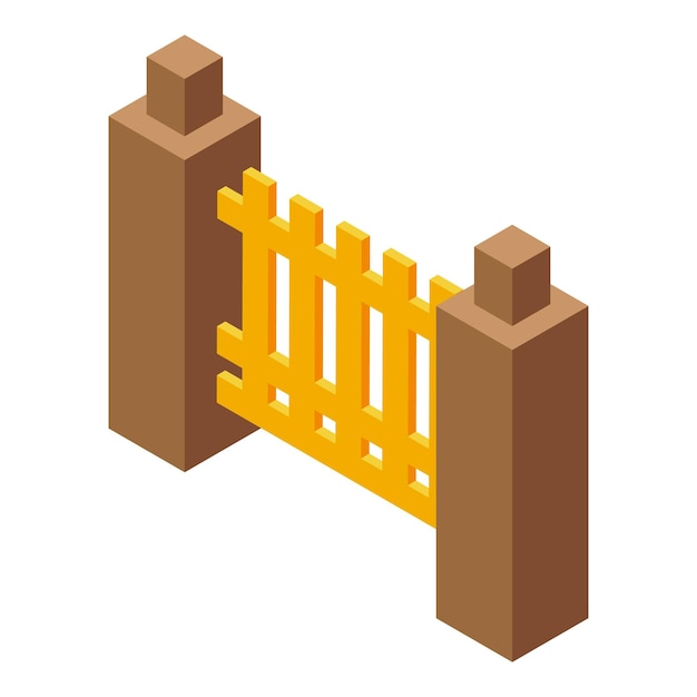 Ilustración isométrica de una puerta de madera amarilla que separa los espacios