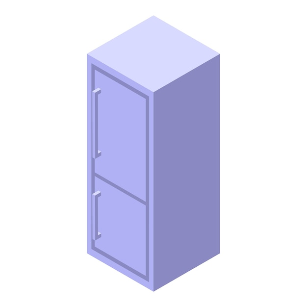 Ilustración isométrica de un refrigerador moderno de dos puertas de pie