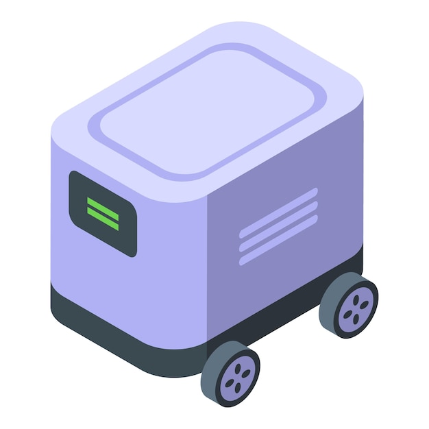Ilustración isométrica de un robot de entrega autónomo moderno