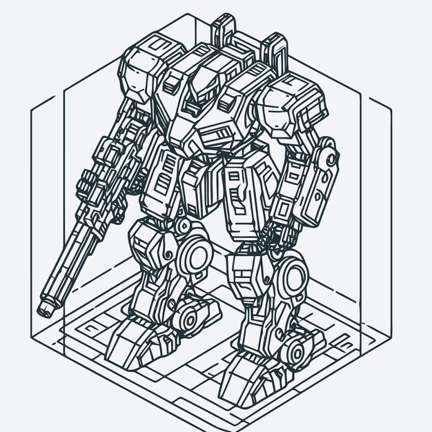 Ilustración isométrica del robot