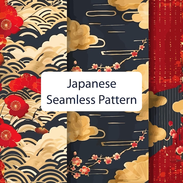 Ilustración japonesa de patrón sin costuras