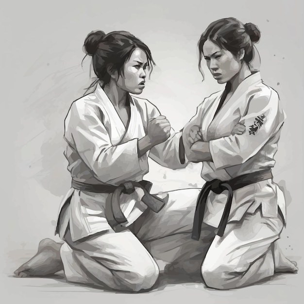 Ilustración de jiu jitsu para mujeres