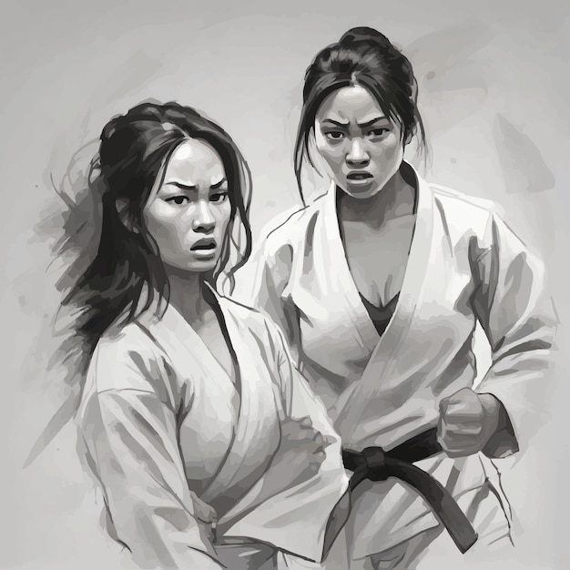 Ilustración de jiu jitsu para mujeres