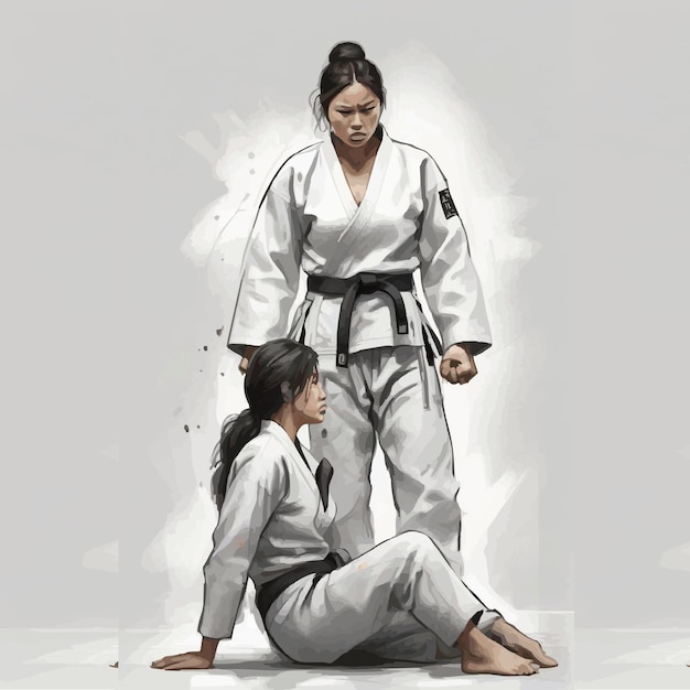 Ilustración de jiu jitsu para mujeres