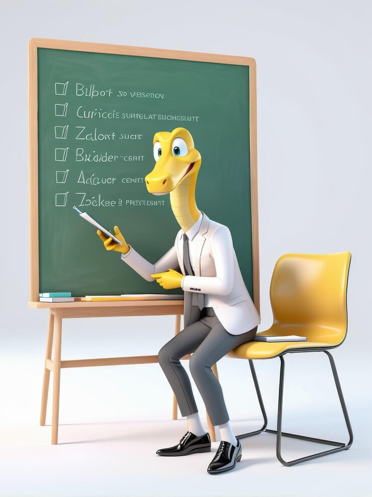 Vector ilustración de un joven maestro con tablero amarillo ilusteración de un joven profesor con b amarillo