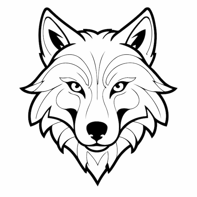 Vector ilustración de joyful wolf para la página de colorear.