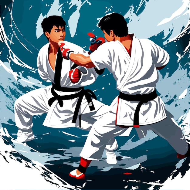 ilustración judo lucha deporte karate