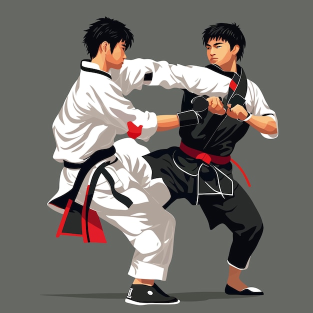 Ilustración judo lucha deporte karate