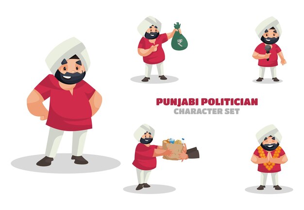 Ilustración del juego de caracteres político punjabi