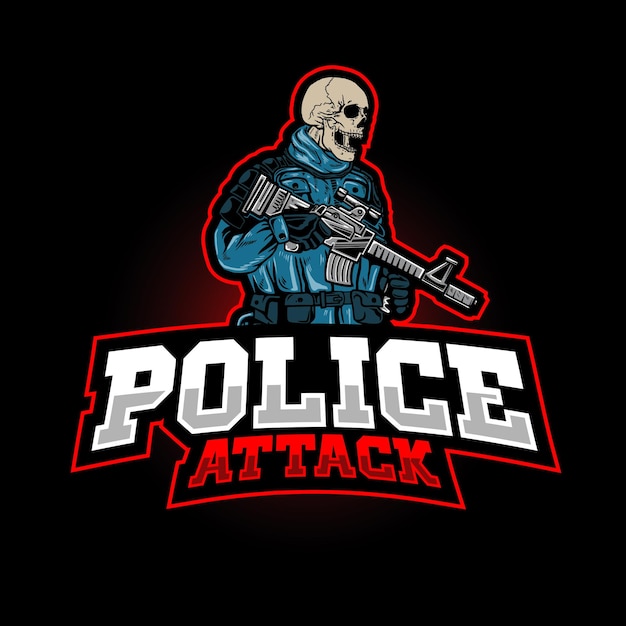 Ilustración del juego del logotipo de la policía