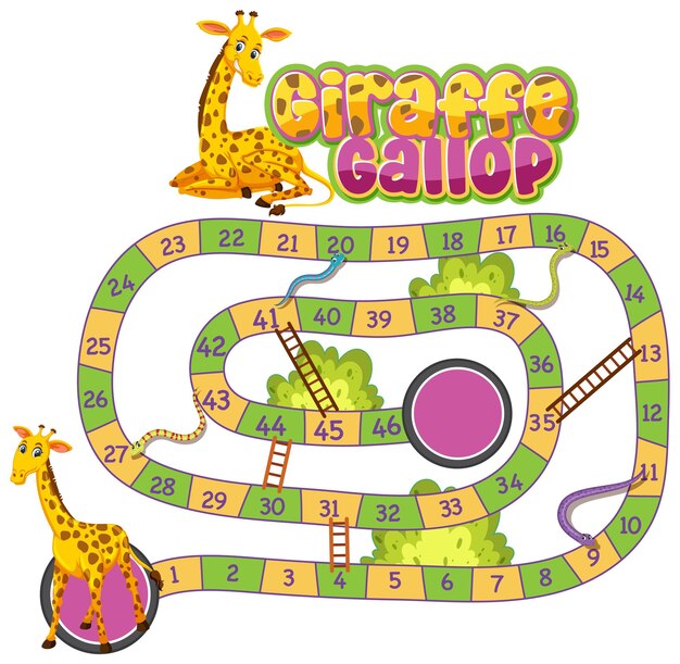 Ilustración del juego de mesa Giraffe Gallop