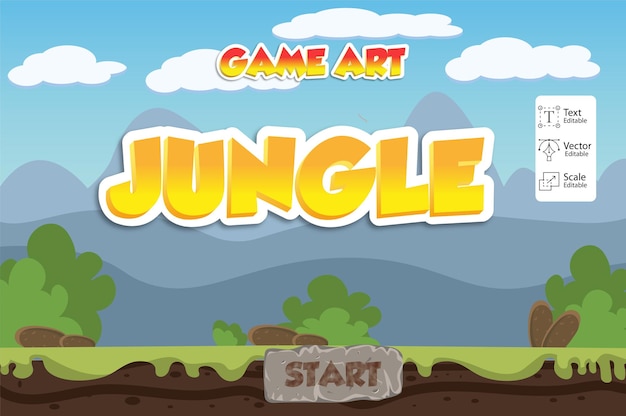 ilustración de juego de plantilla de juego de selva