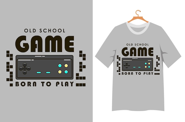 Ilustración de juego de la vieja escuela para diseño de camiseta