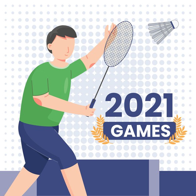 Ilustración de juegos olímpicos plana 2021