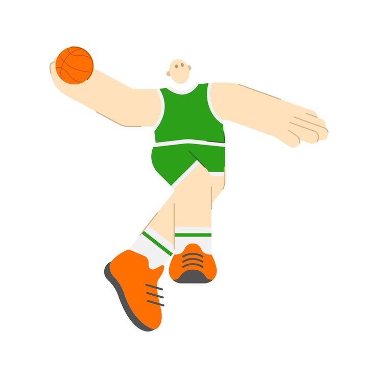 Ilustración del jugador de baloncesto Slam dunk