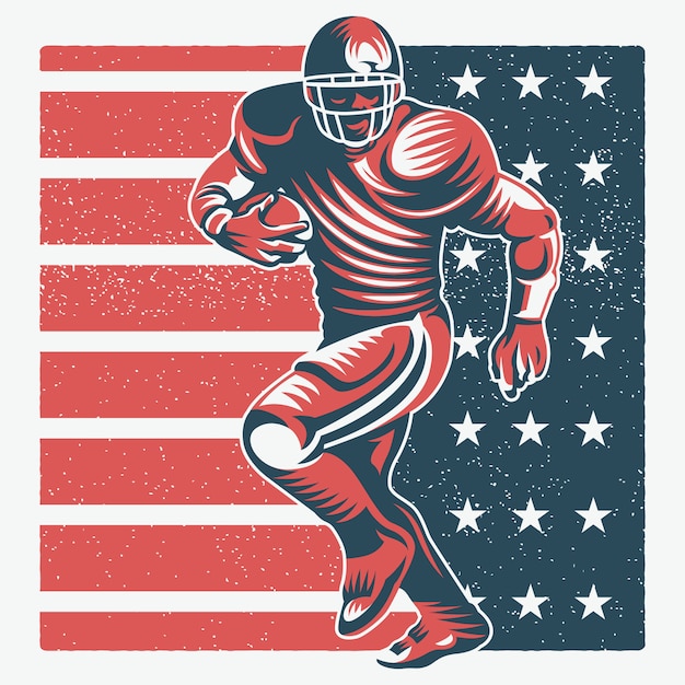 Ilustración de jugador de fútbol americano