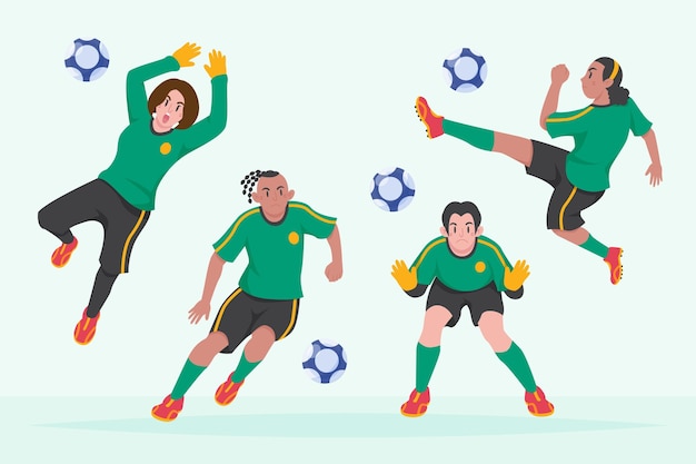 Vector ilustración de jugadores de fútbol