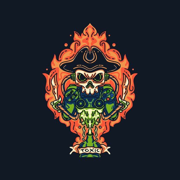 Ilustración de jugadores piratas