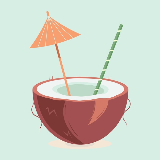 ilustración de jugo de agua de coco