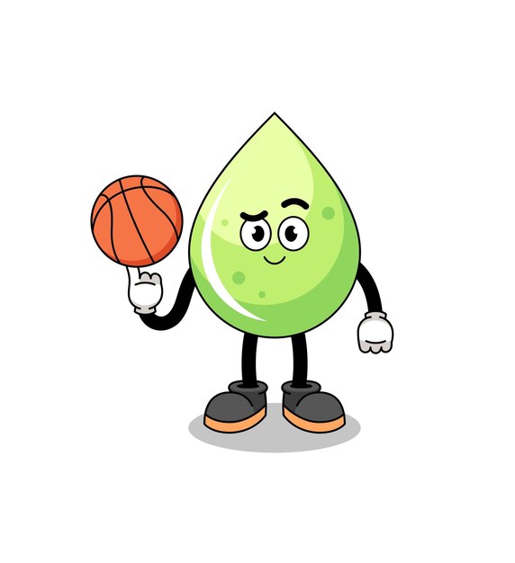 Ilustración de jugo de melón como jugador de baloncesto