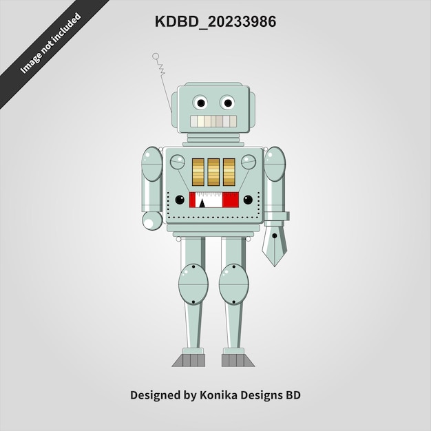 Ilustración de juguete de robot antiguo