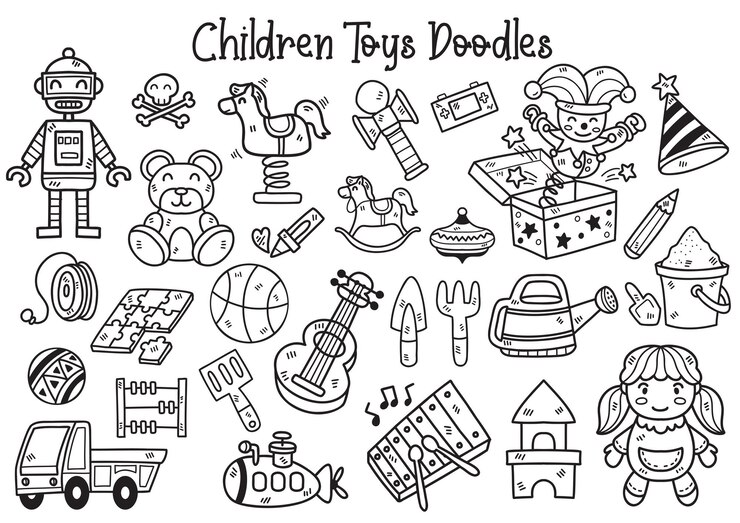 Ilustración de juguetes para niños Vector para volante de cartel de banner
