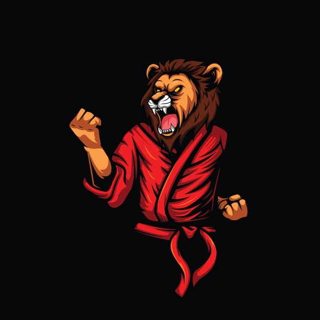 Ilustración de karate león
