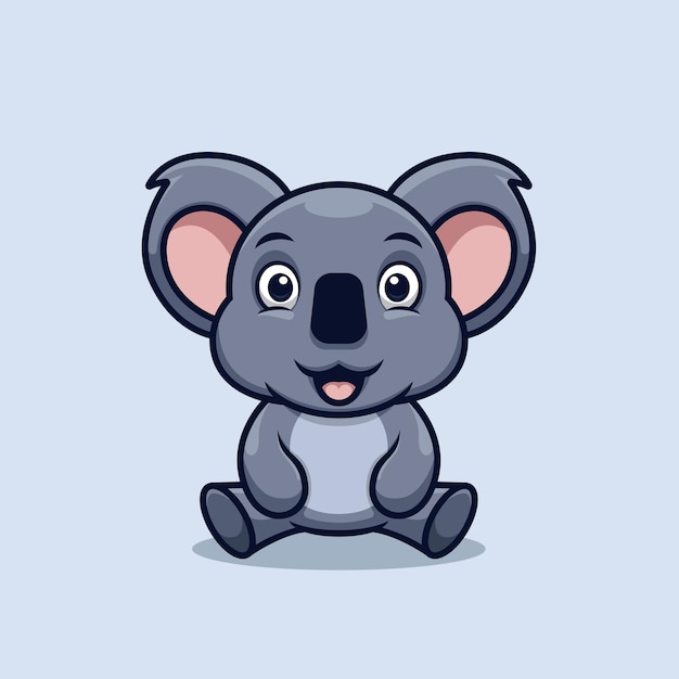 Ilustración de kawai de dibujos animados lindo koala creativo
