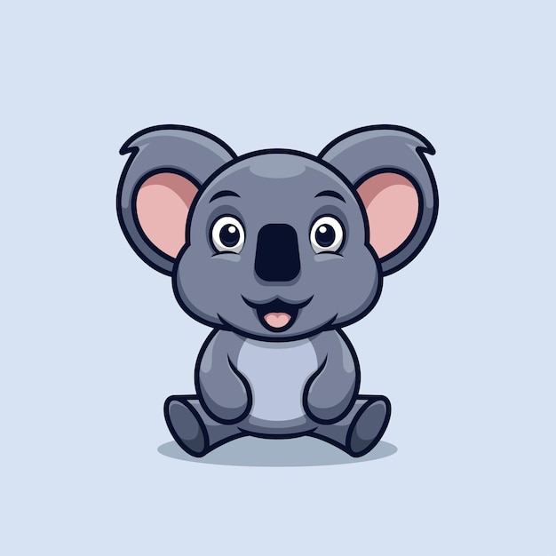 Ilustración de kawai de dibujos animados lindo koala creativo