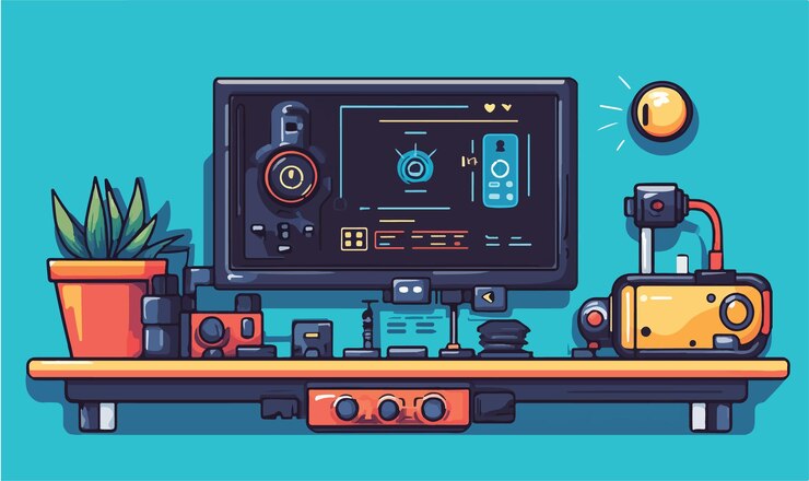 Vector ilustración del kit de programación de robots creativos para hacerte a ti mismo