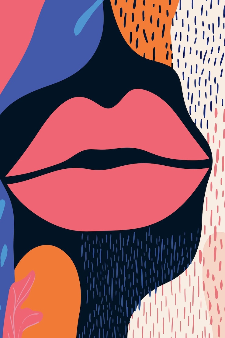 Vector ilustración de los labios abstractos