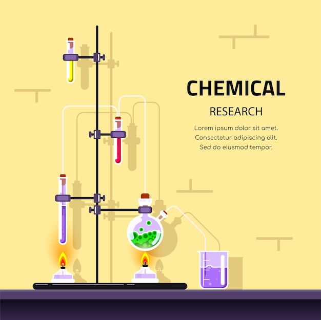 Ilustración de laboratorio de química