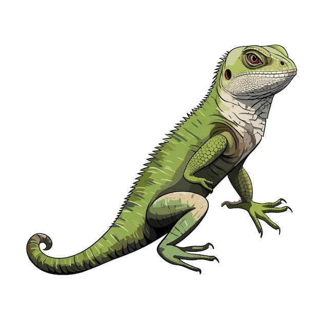 Vector ilustración de lagarto de color sólido dibujado a mano