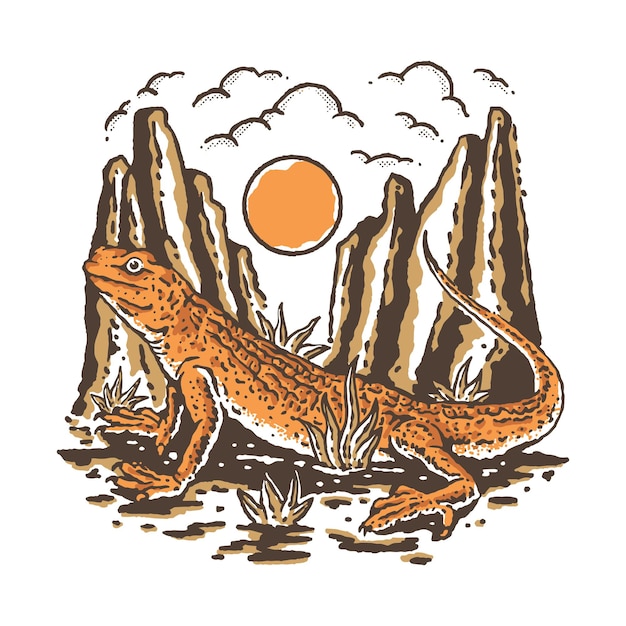 Ilustración de lagarto del desierto