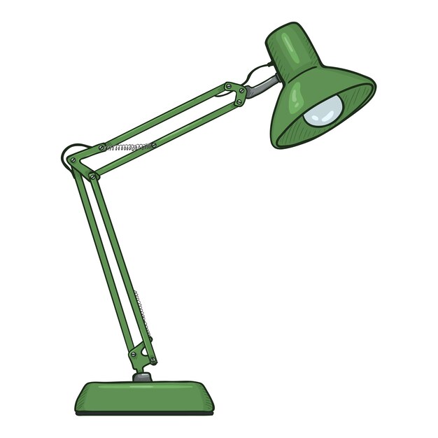 Ilustración de lámpara de mesa de dibujos animados de vector