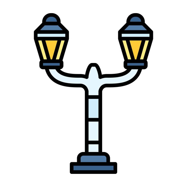 Ilustración de la lámpara plana de la calle