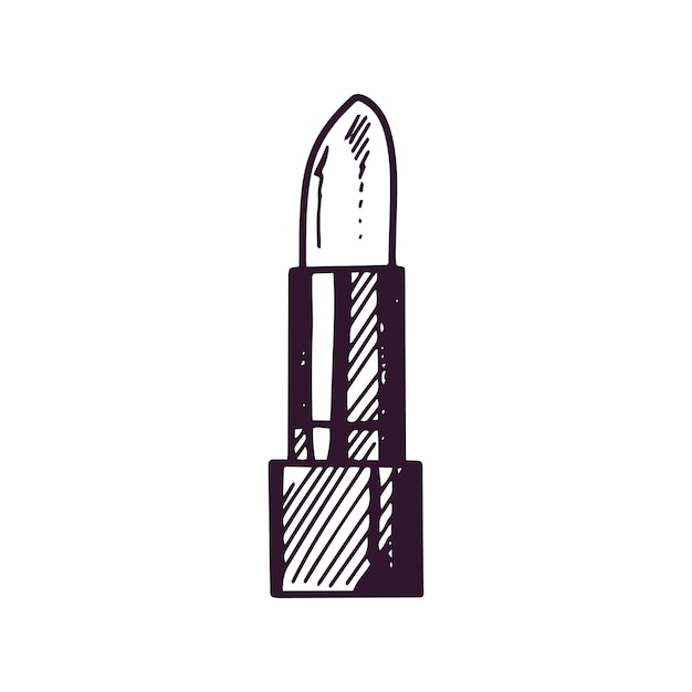 Ilustración de lápiz labial dibujada a mano para salón de belleza, tienda de cosméticos y diseño de maquillaje