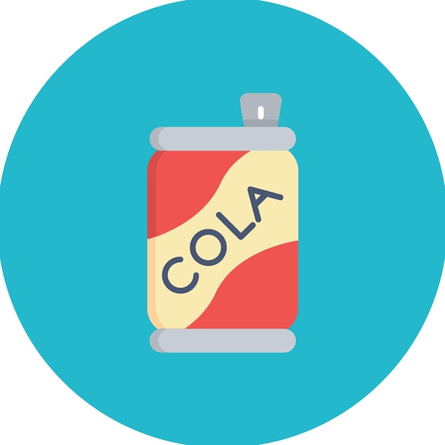 Ilustración de una lata de cola plana
