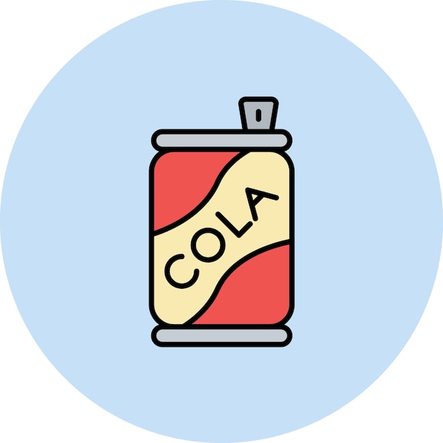 Ilustración de una lata de cola plana