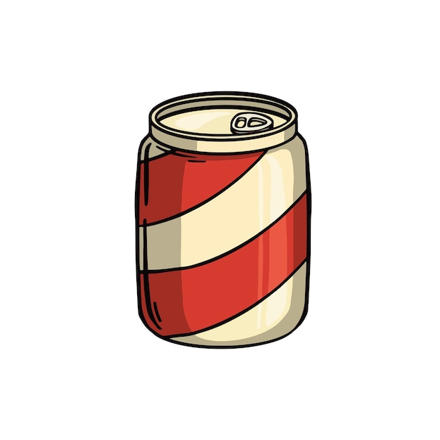 Ilustración de una lata de refresco sobre fondo blanco Ilustración vectorial