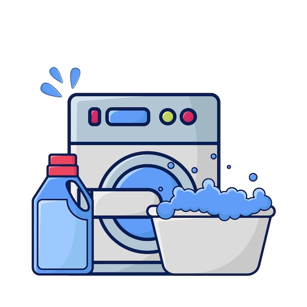Ilustración de lavado a máquina
