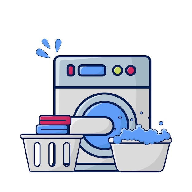 Ilustración de lavado a máquina