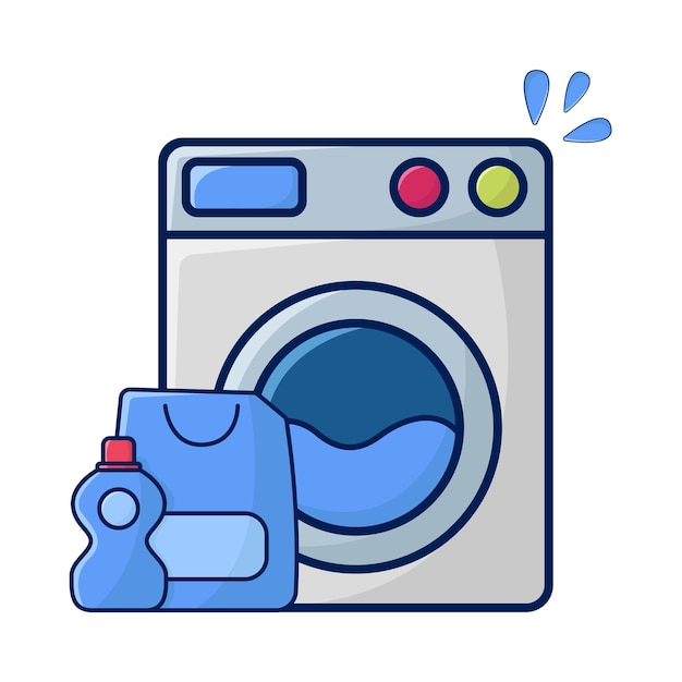 Ilustración de lavado a máquina