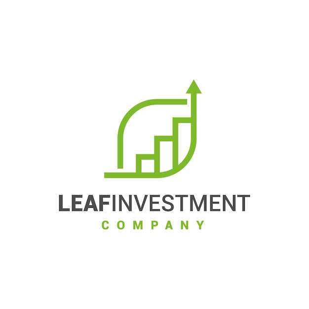 Ilustración leaf inversión finanzas contabilidad logo vector con gráfico hasta creciente icono de símbolo